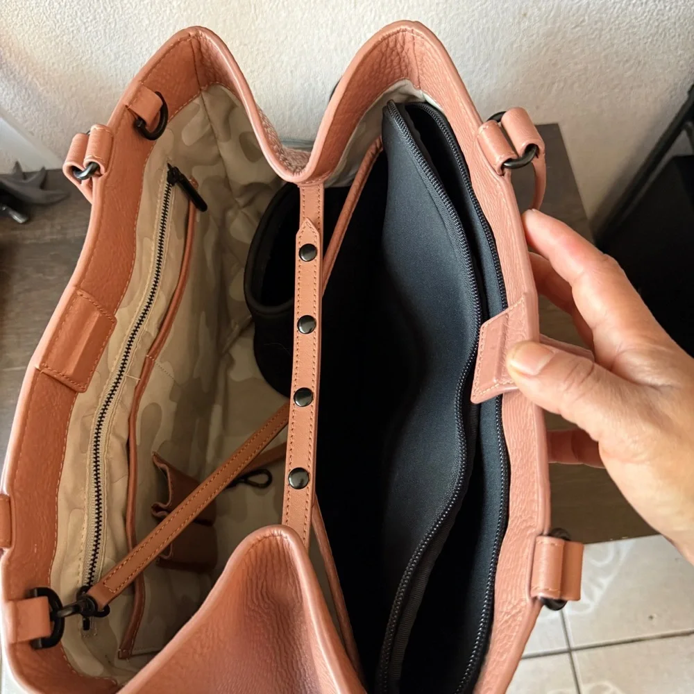 DAGNE DOVER | Large Allyn Tote Leather, Warm Dust